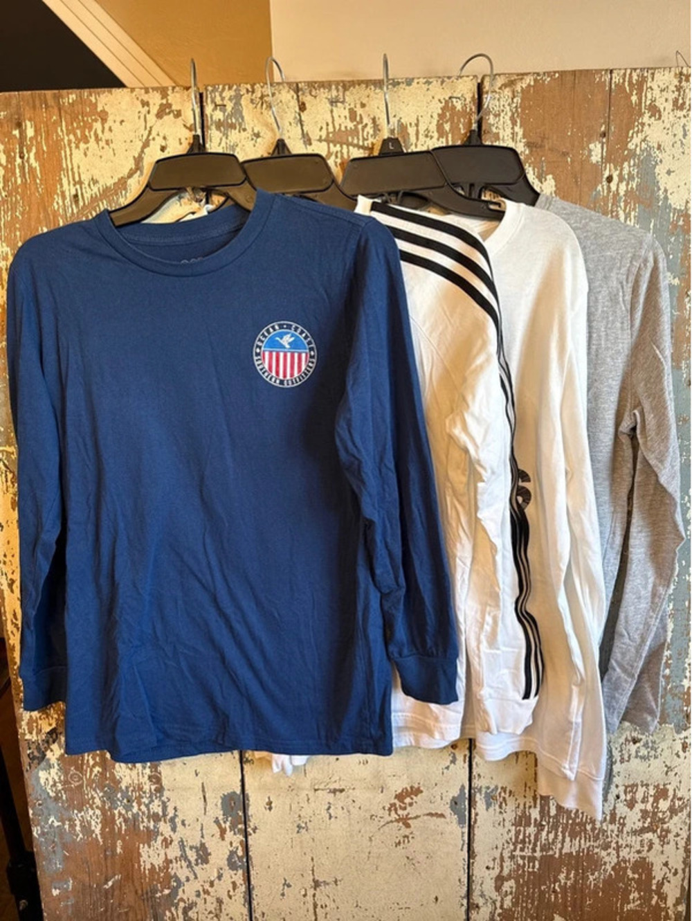 Lot of 4 boys long sleeve shirts Adidas Under Armour L XL